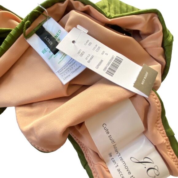 J Crew Wide Rib High Rise Belt Detail Canteen Green Bikini Bottom Sz S NWT - Picture 8 of 16